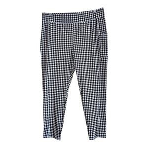 DENIM & CO Women's XL Pants Leggings Houndstooth Black White Gray Ankle Stretch